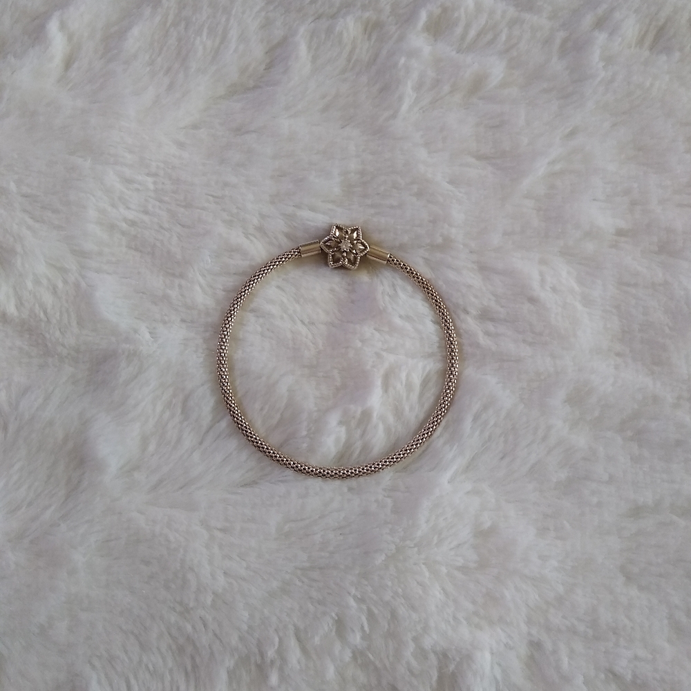 Pandora Snowflake Mesh Bangle Bracelet